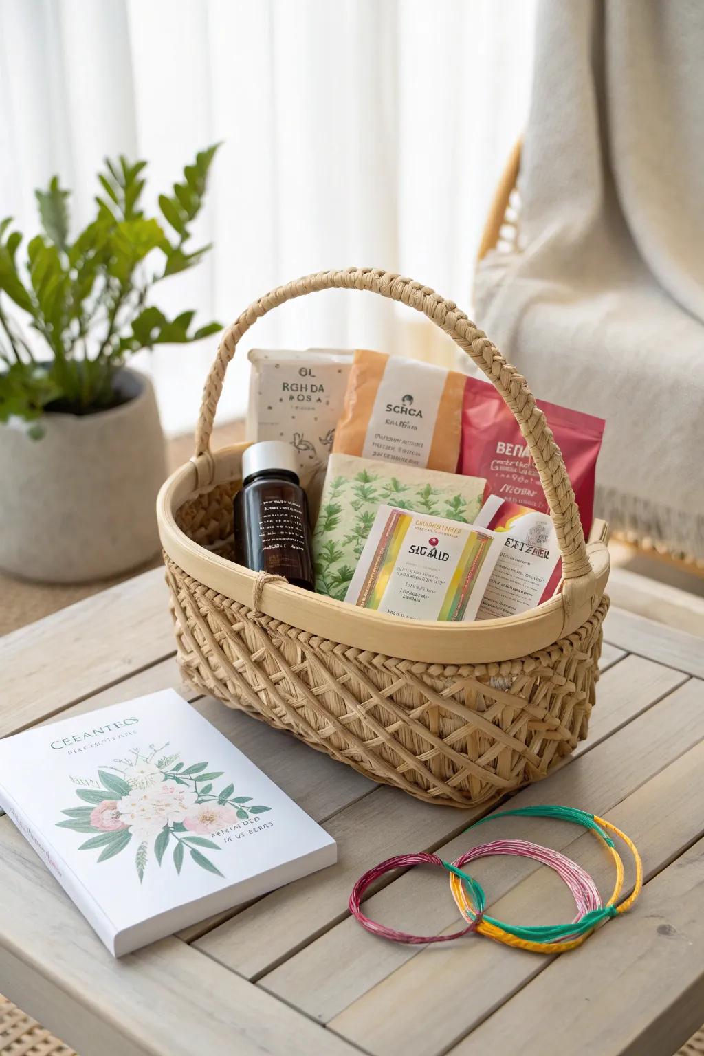 Embrace the journey to wellness with a beautifully curated gift basket—perfect harmony of simplicity and boldness.