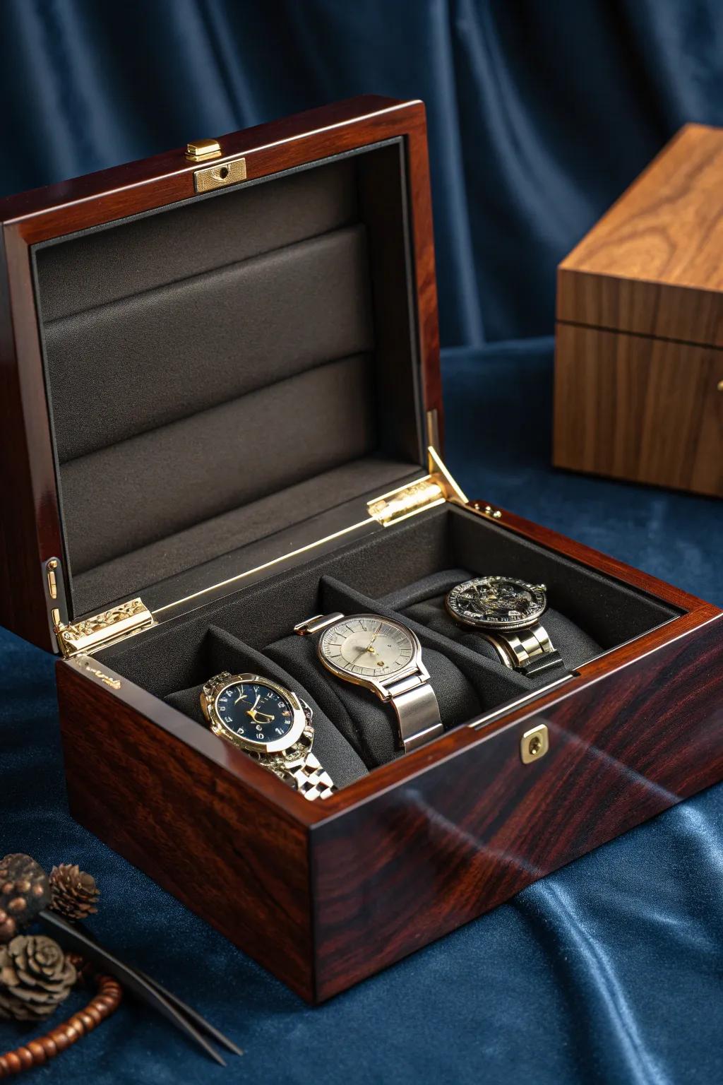 Timeless elegance: Organize your timepieces with sophistication.