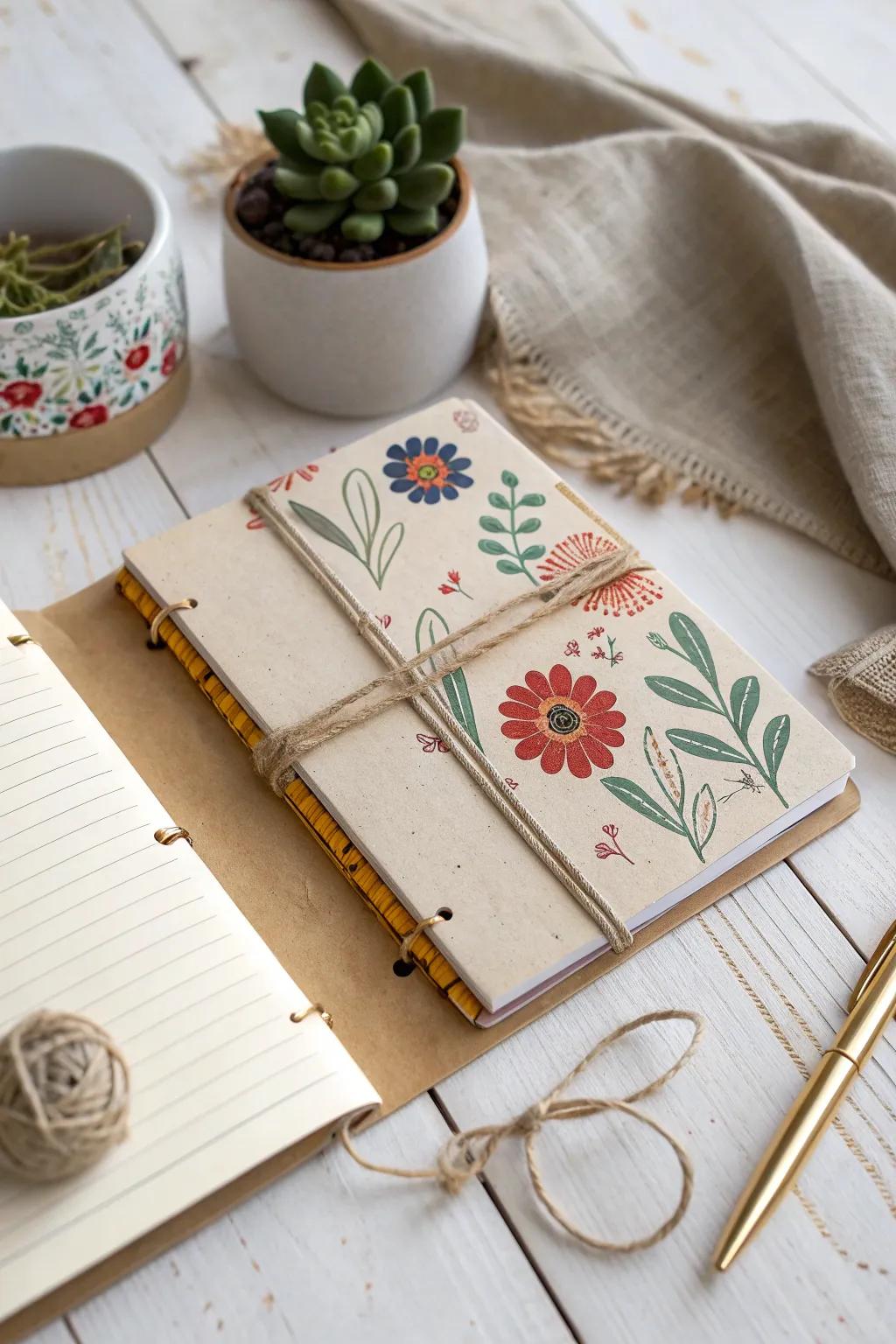 Embrace eco-conscious elegance using a handcrafted planner created with reprocessed pages. #SustainableStyle #MinimalistBoho