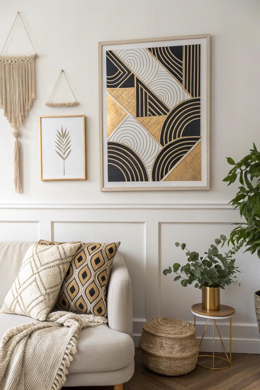 Discover the beauty in chaos with this stunning line art collage that brings minimalist elegance and a touch of boho charm to your space.