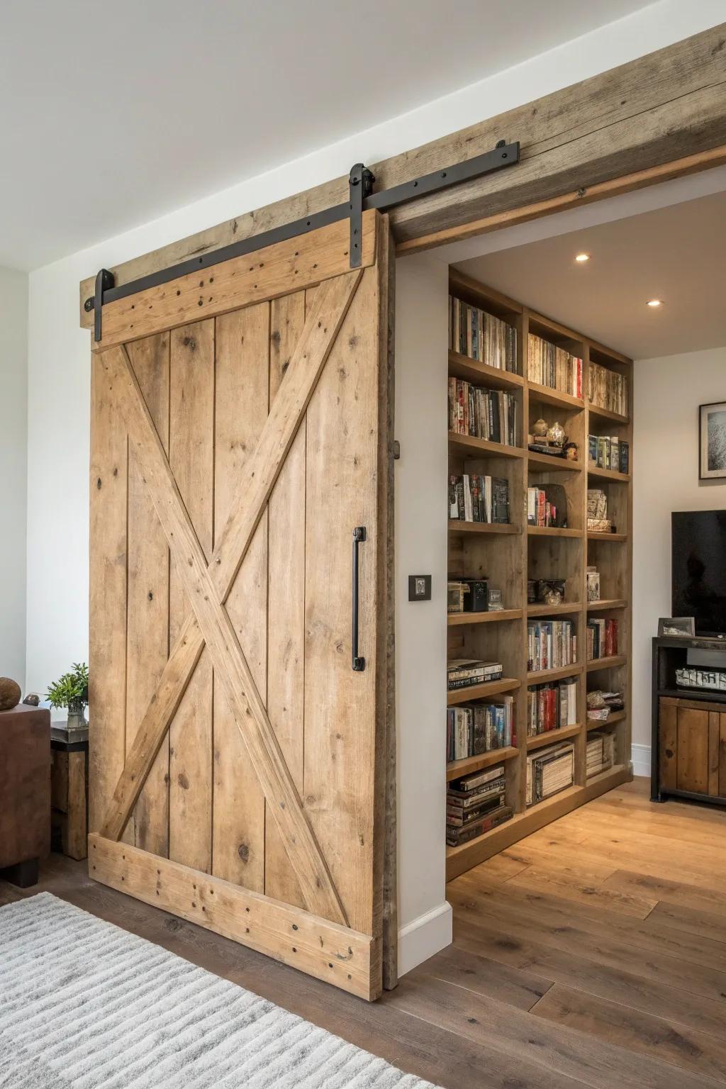 Unlock the secret to streamlined storage through a concealed pallet door.