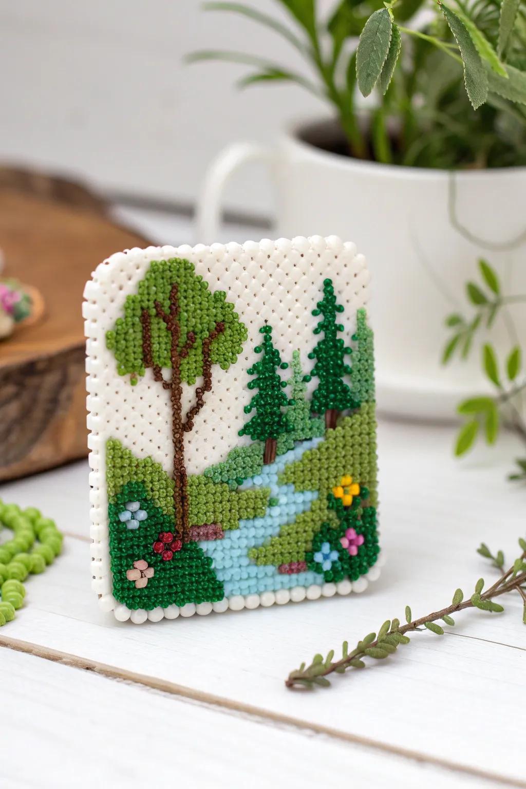 Introduce a hint of serene nature to your area with these diminutive, handcrafted fusing bead woodland sceneries.