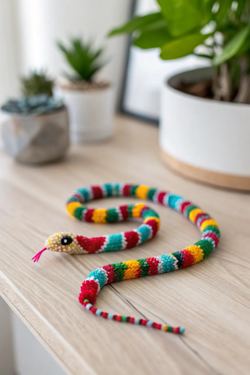 Fashion your bespoke whimsical realm via these vibrant beaded serpents!