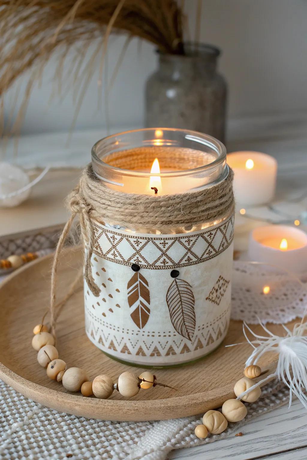 Illuminate your area through the charm of handcrafted elegance. #DIYCandleHolder #ScandiBohoStyle