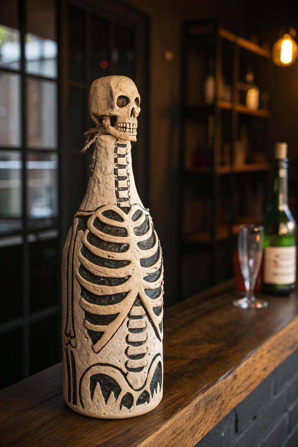 Elevate your decor with this hauntingly stylish Bone Bottle, fitting for adding a touch of mystery to any space.