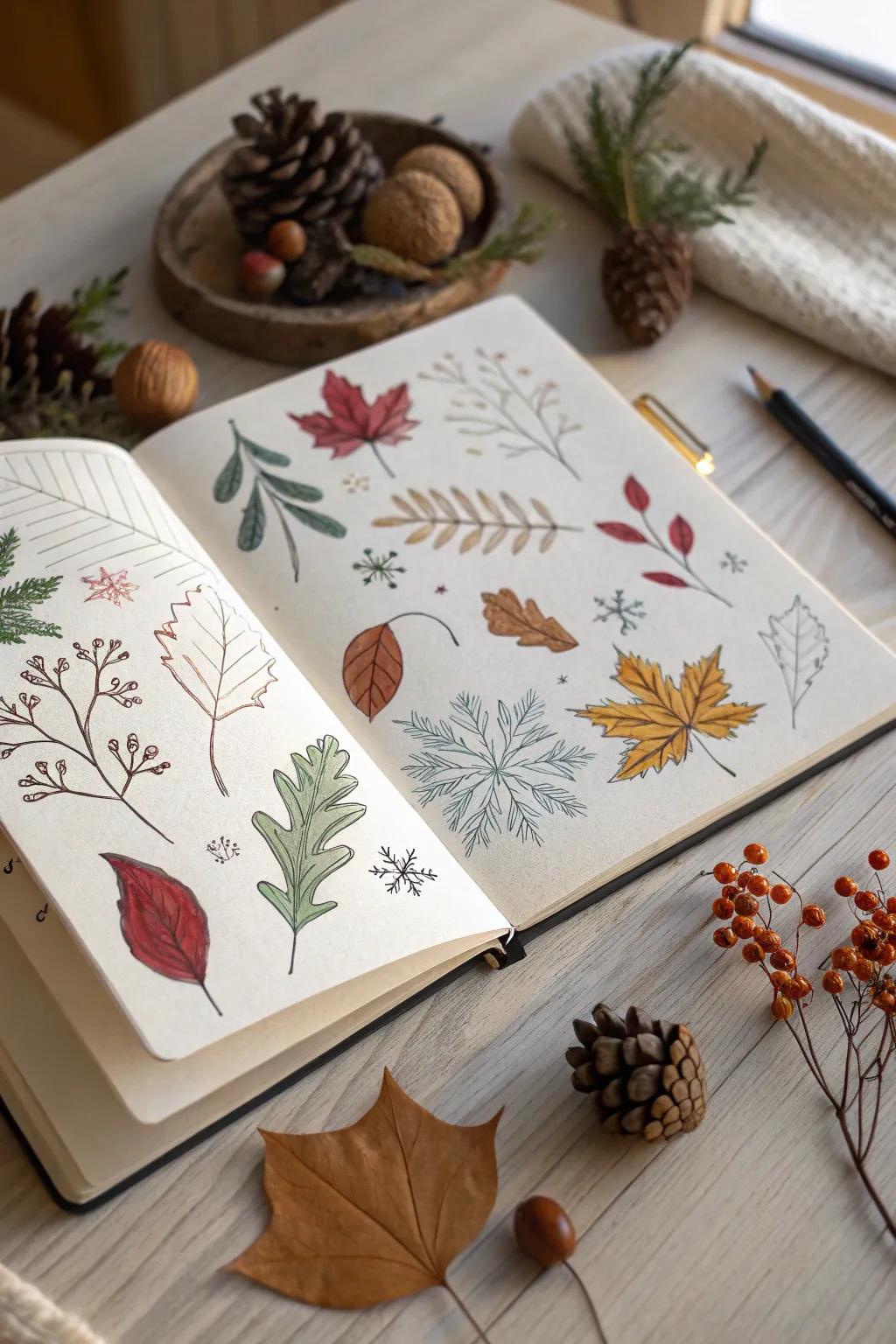 Encapsulate the essence of the seasons with a beautifully hand-sketched disposition board. Allow nature to fuel your inventiveness.