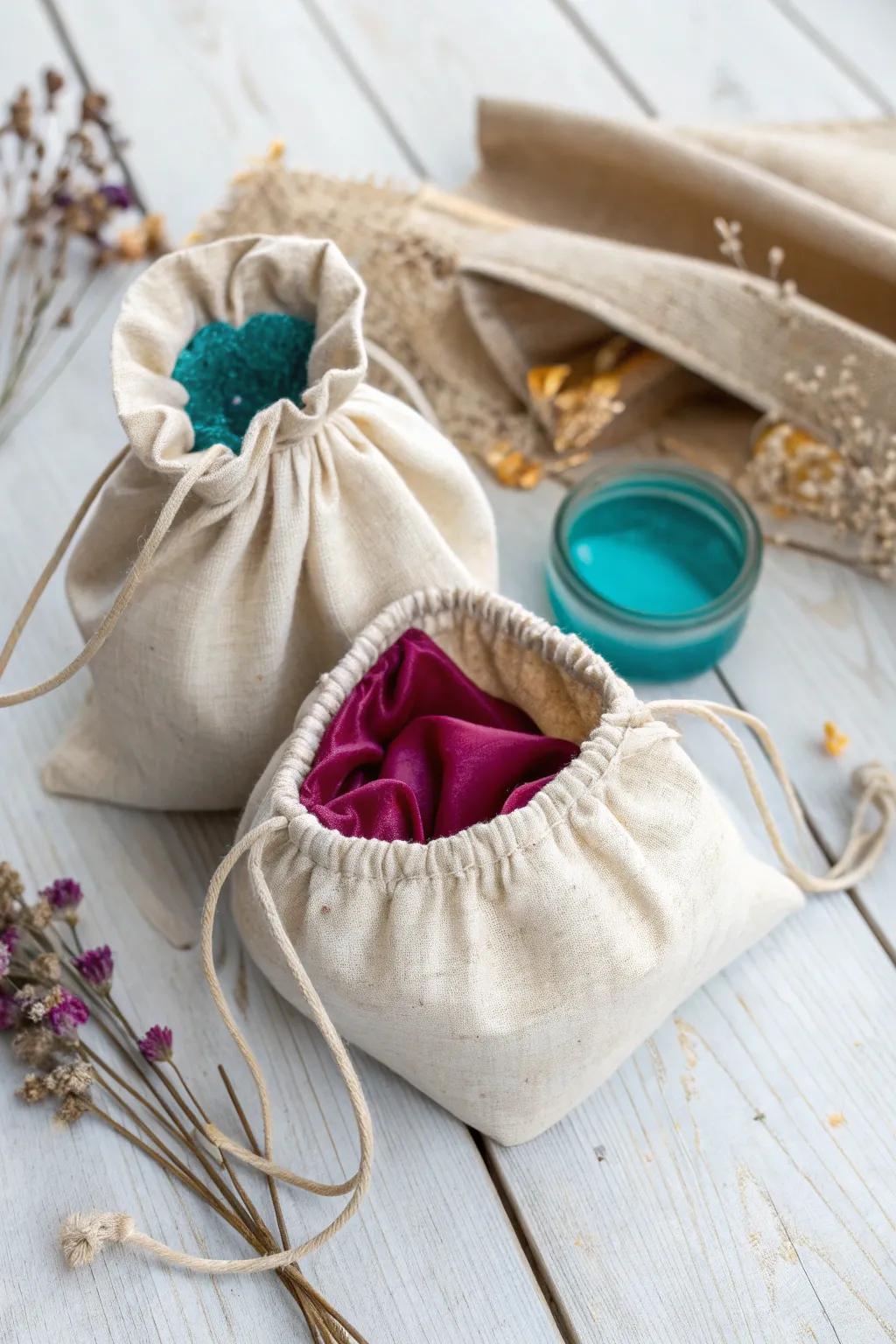 Store your slime sustainably with reusable snack bags that add color to your space.