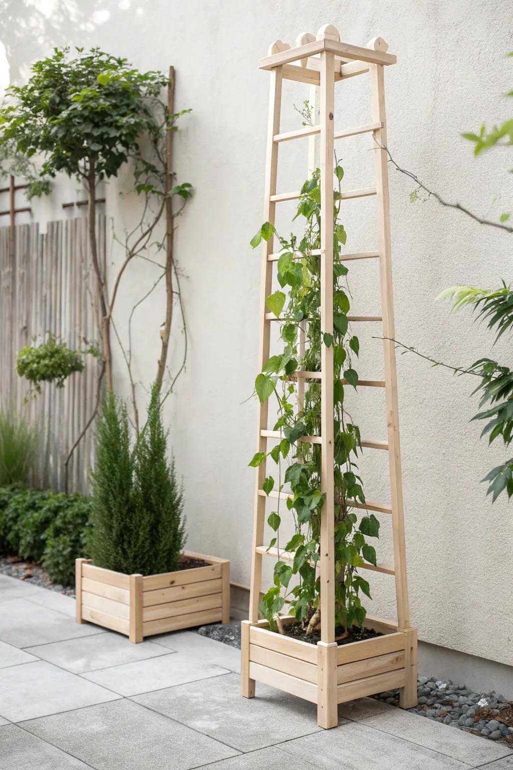 Elevate your garden with a stylish portable trellis tower—where craftsmanship meets natural beauty.