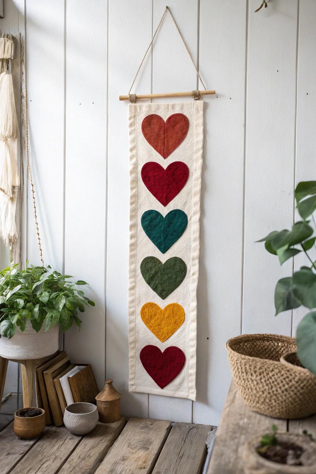 Add a cozy, sustainable touch to any space with these charming upcycled heart banners. Perfect for a heartfelt Valentine's decor!