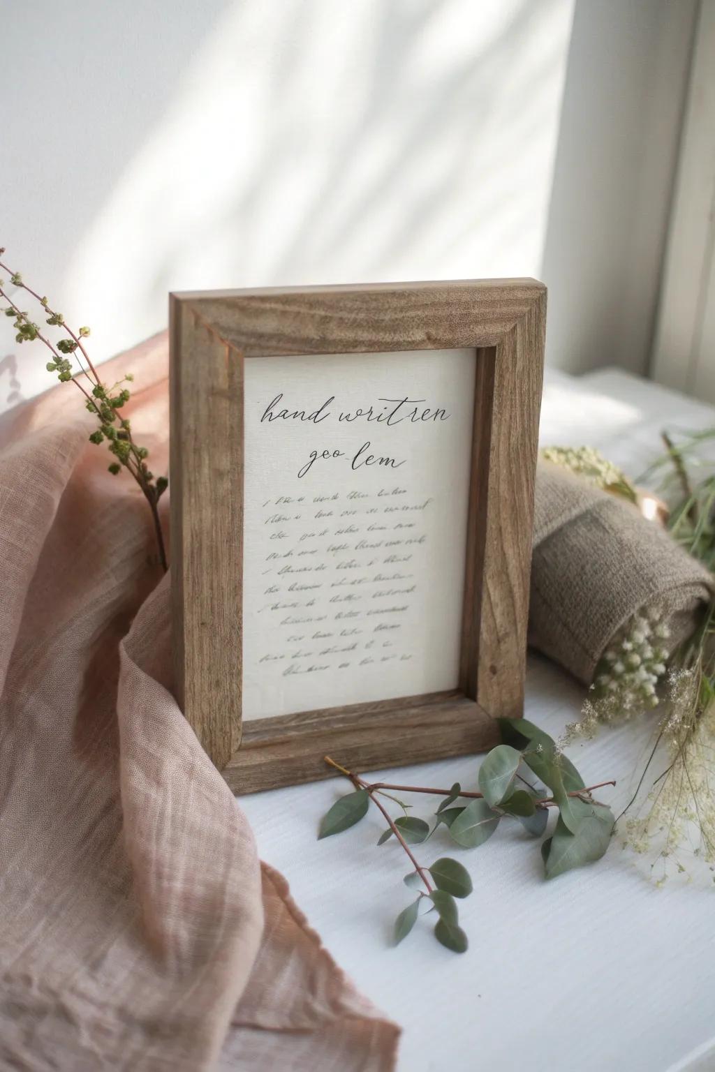 Capture the essence of affection with a handcrafted verse frame – a timeless keepsake for your grandchild.