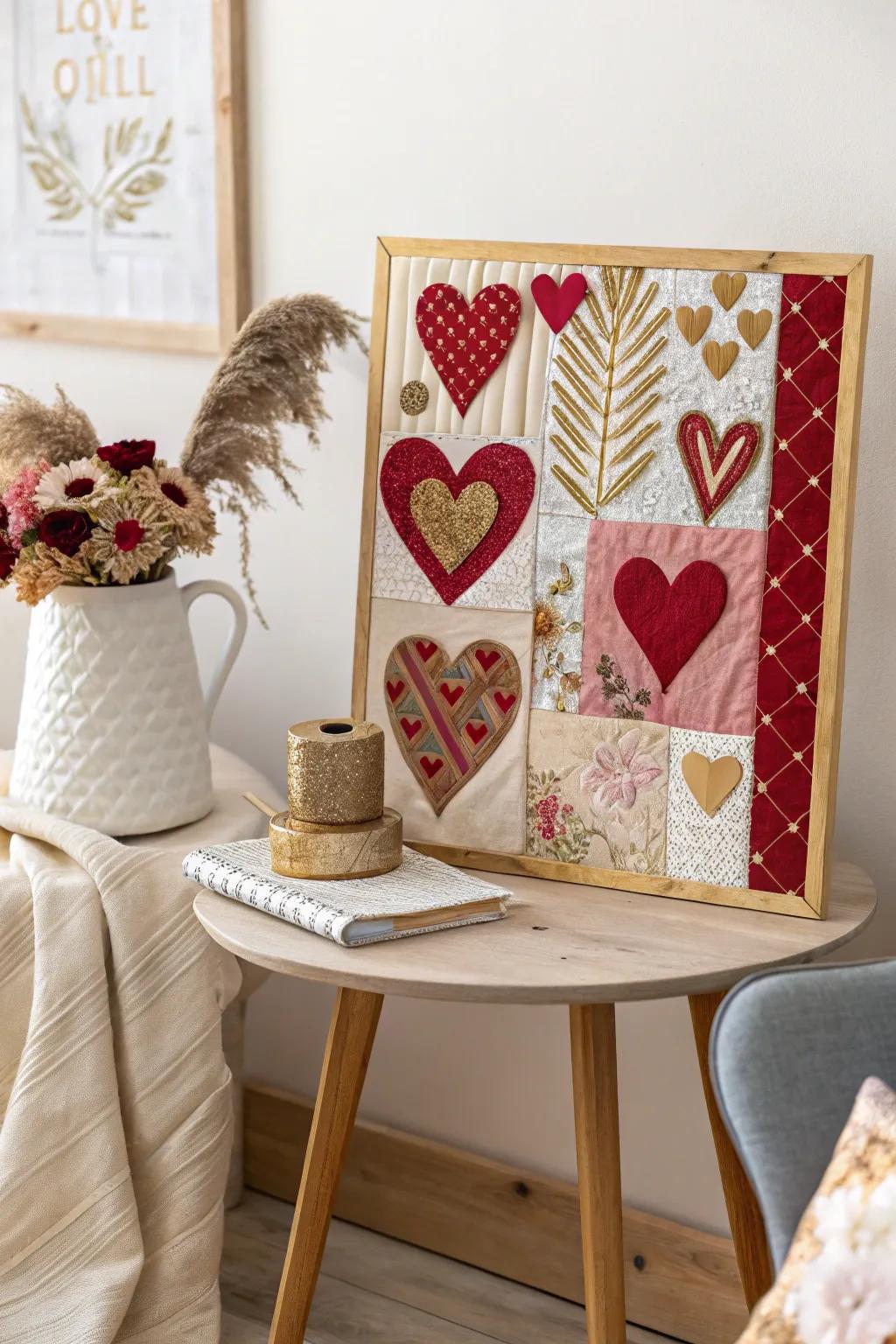 Celebrate love with a handcrafted touch: A mixed media Valentine's Day poster that speaks volumes in simplicity and texture.