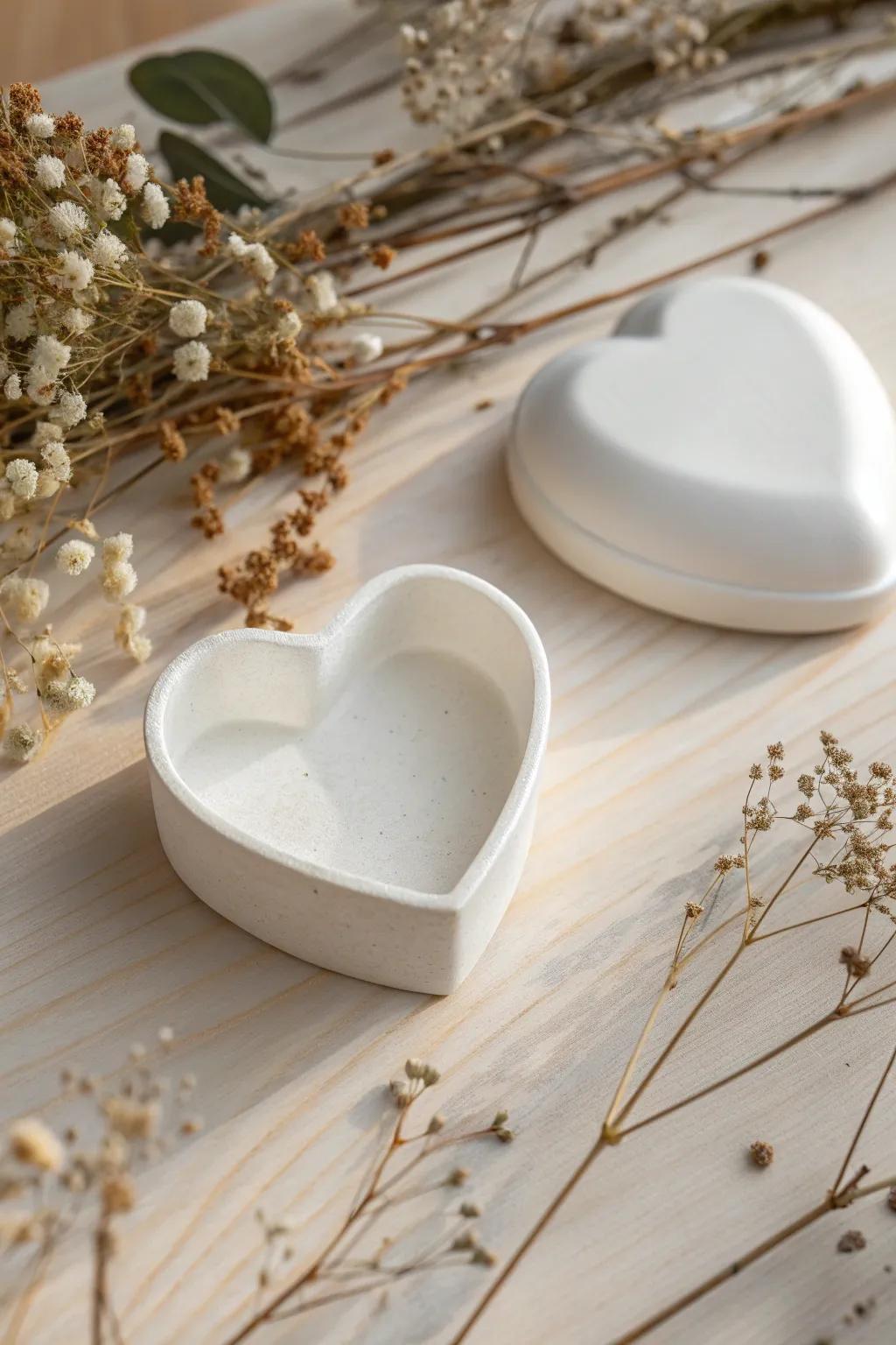 The quintessential marriage of affection and utility: a 3D-printed heart-shaped keepsake box.
