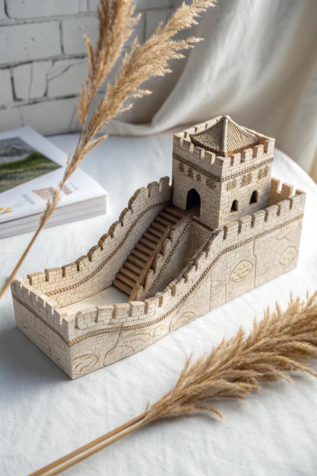 Experience the beauty of minimalism and craftsmanship through this captivating origami Great Wall of China.