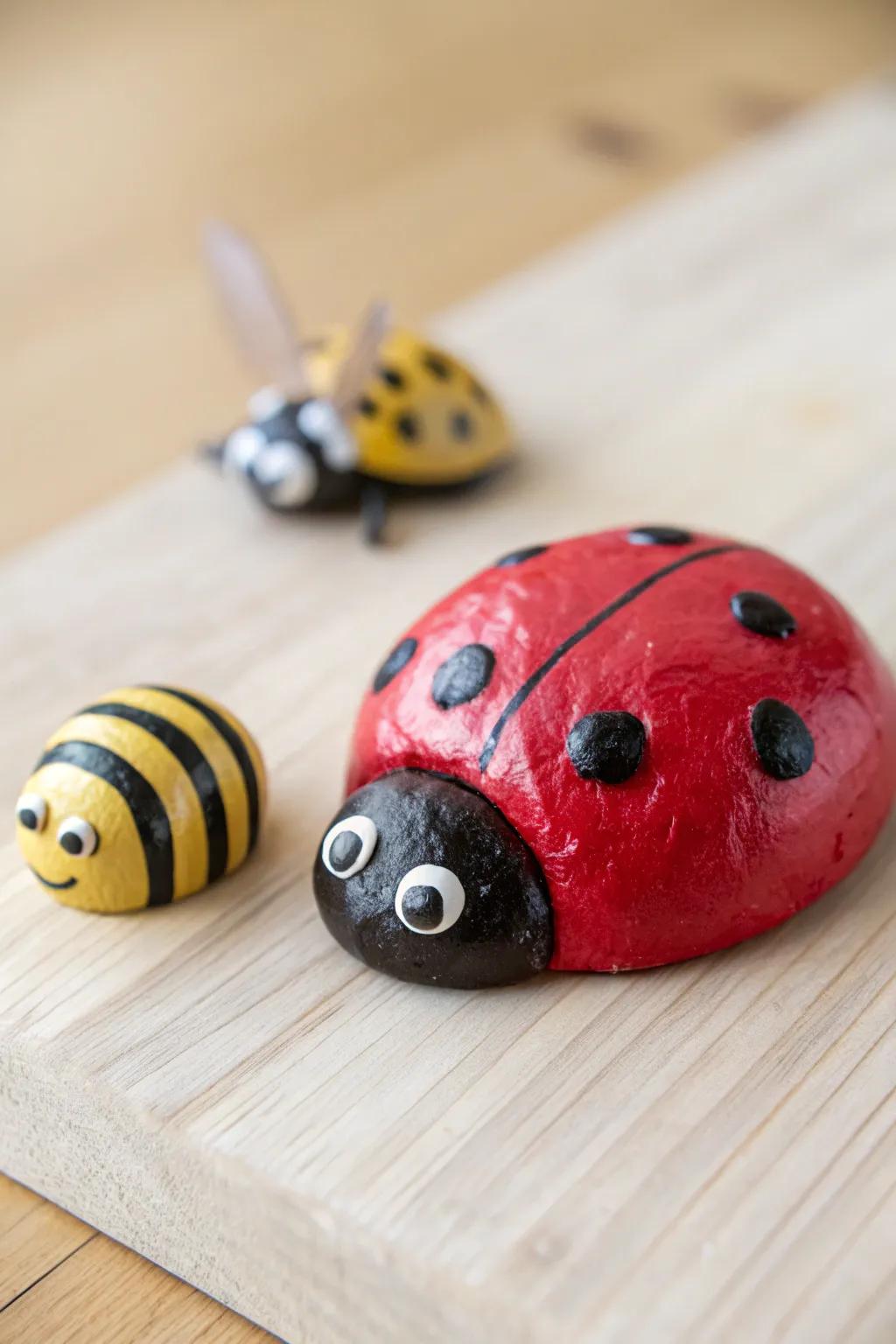 Charming clay creatures to enliven your ledge! 🐞🐝 #ArtWithChildren #ScandiStylish