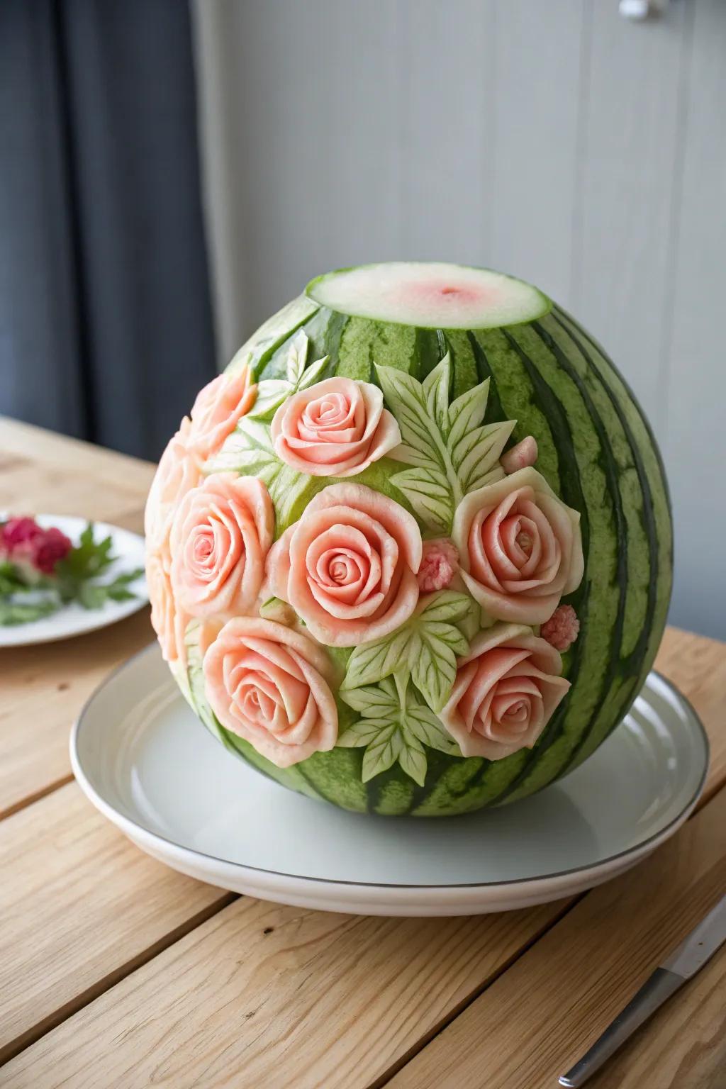 Botanical Refinement: A striking tropical fruit centerpiece, a feast for the eyes!