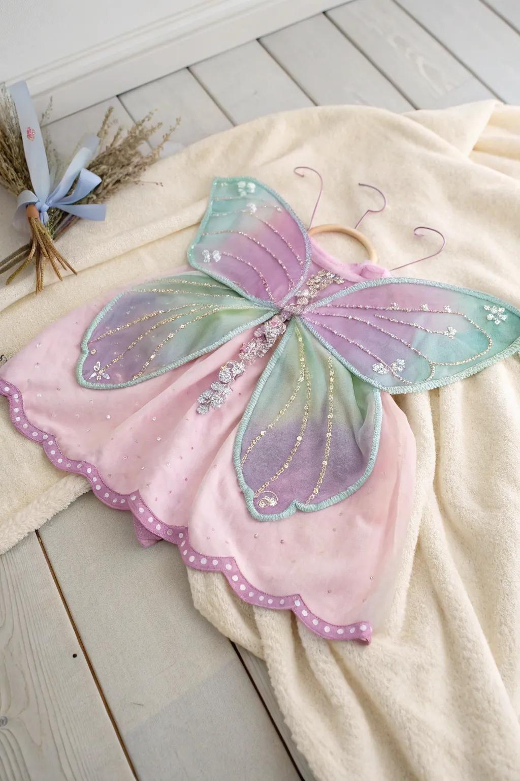 Watch your little one transform into a fluttering wing with this bewitching outfit.