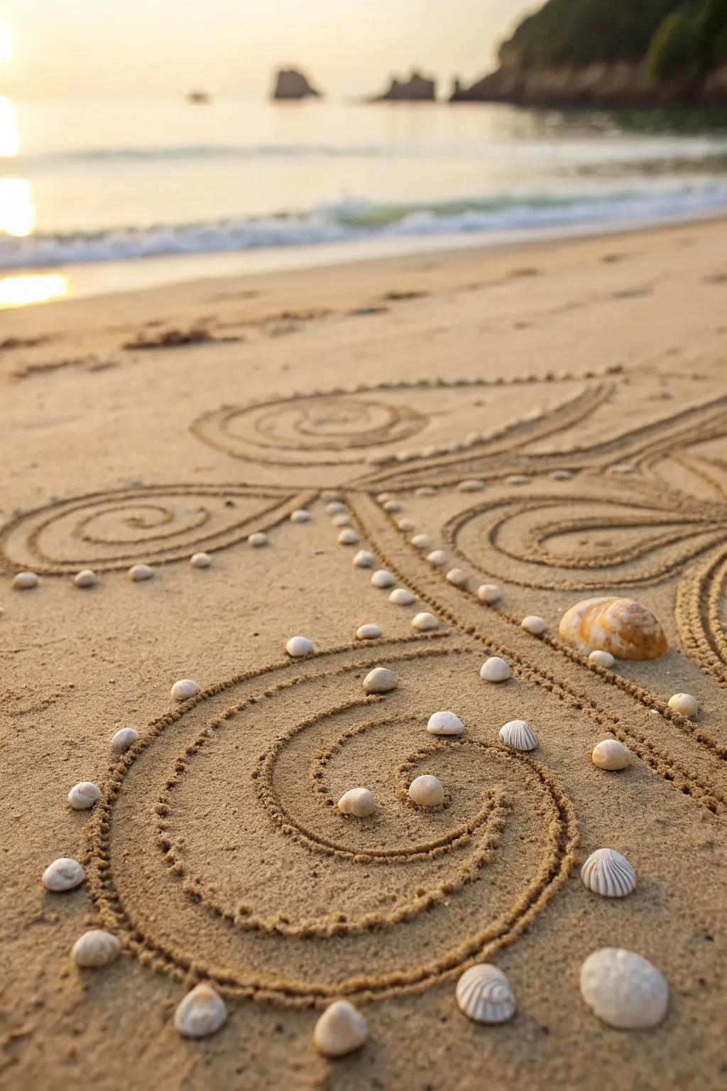 Fashioning beauty with nature's treasures: Sand artwork that enchants the spirit.