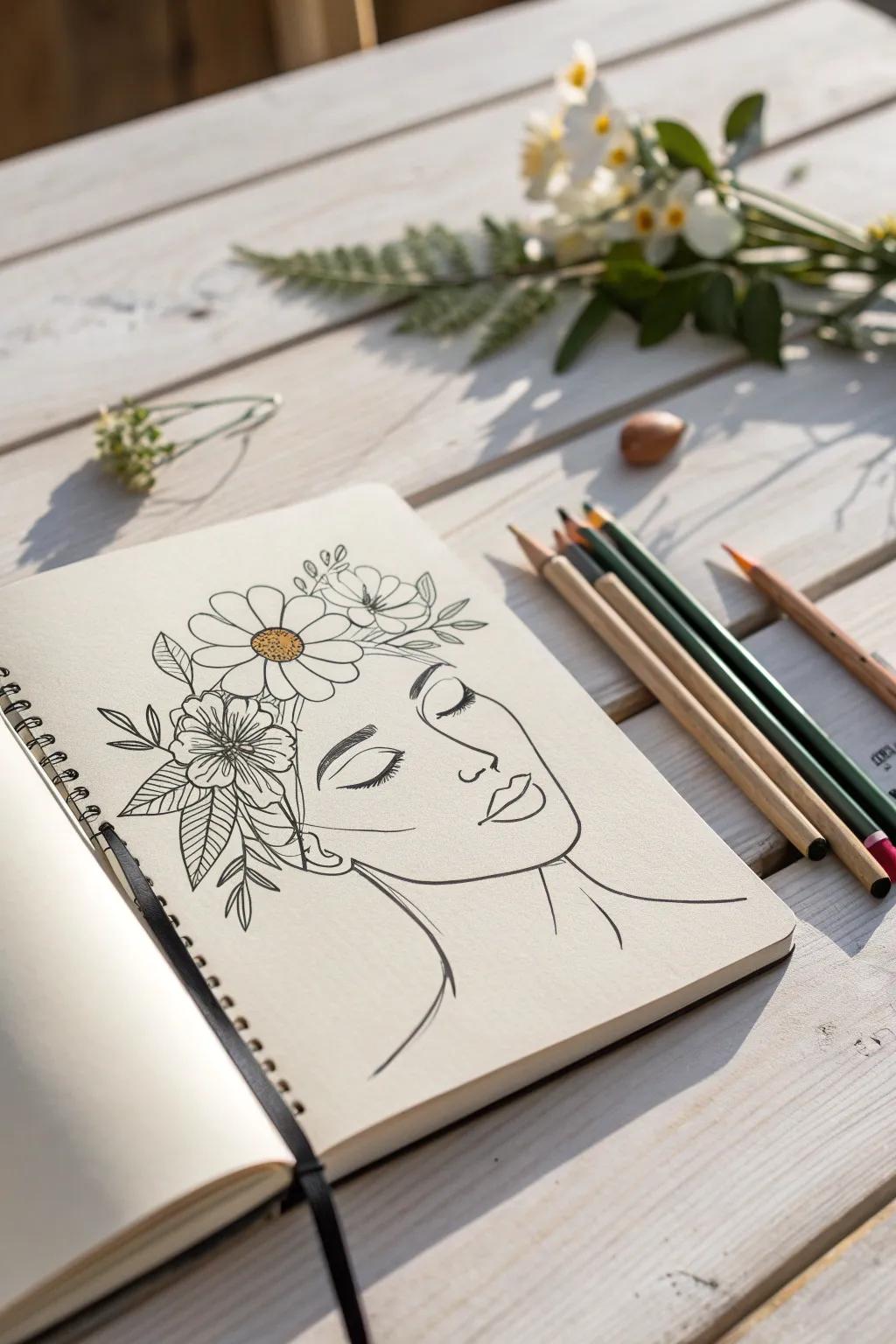 Embrace simplicity with stylized faces; infuse a whimsical element into your artistic journey.