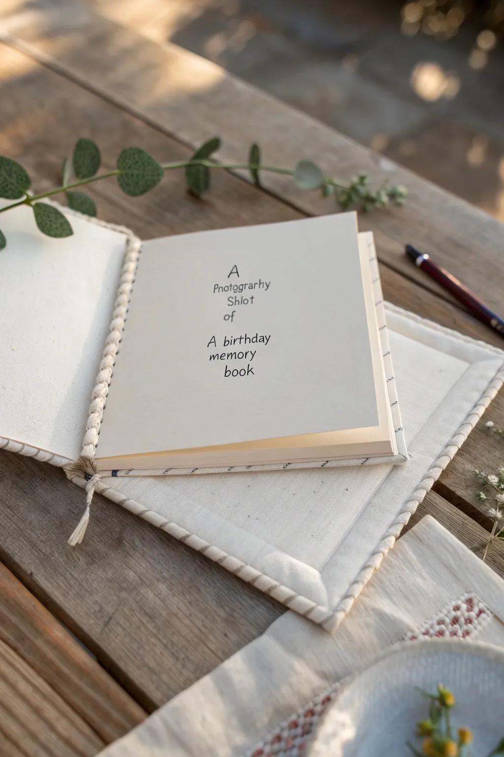 Preserve sincere memories with a beautifully designed birthday memory book, a treasure of affection and cherished inscriptions.