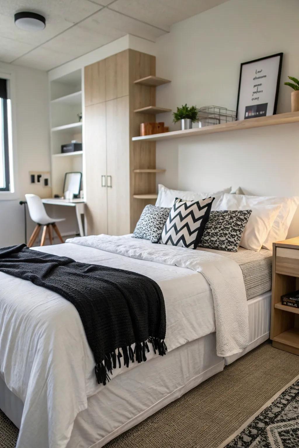 Bedding arrangement boosts comfort and design.