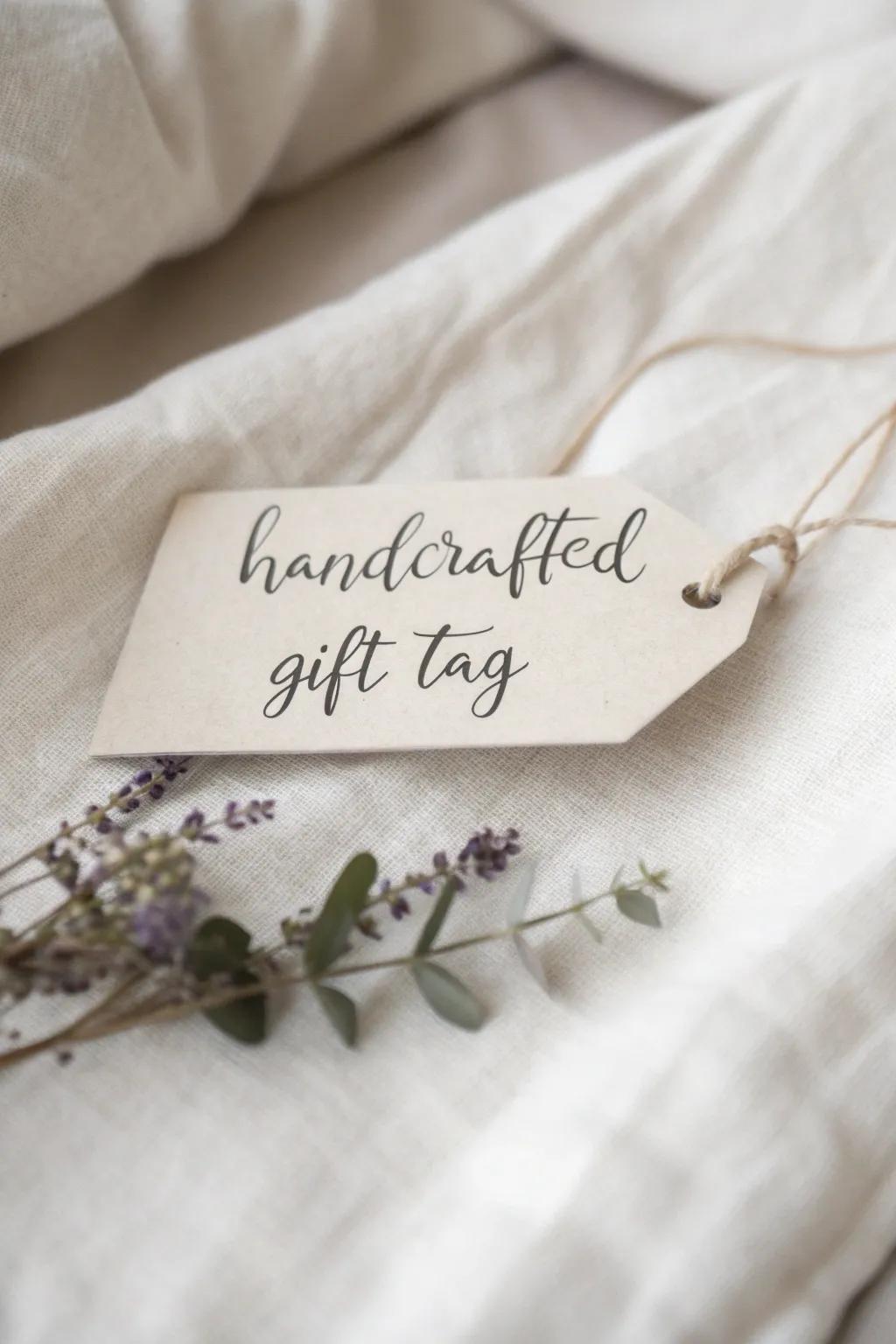 Elevate your presents with the charm of personalized elegance. Discover the artistry of handcrafted adornment tags.