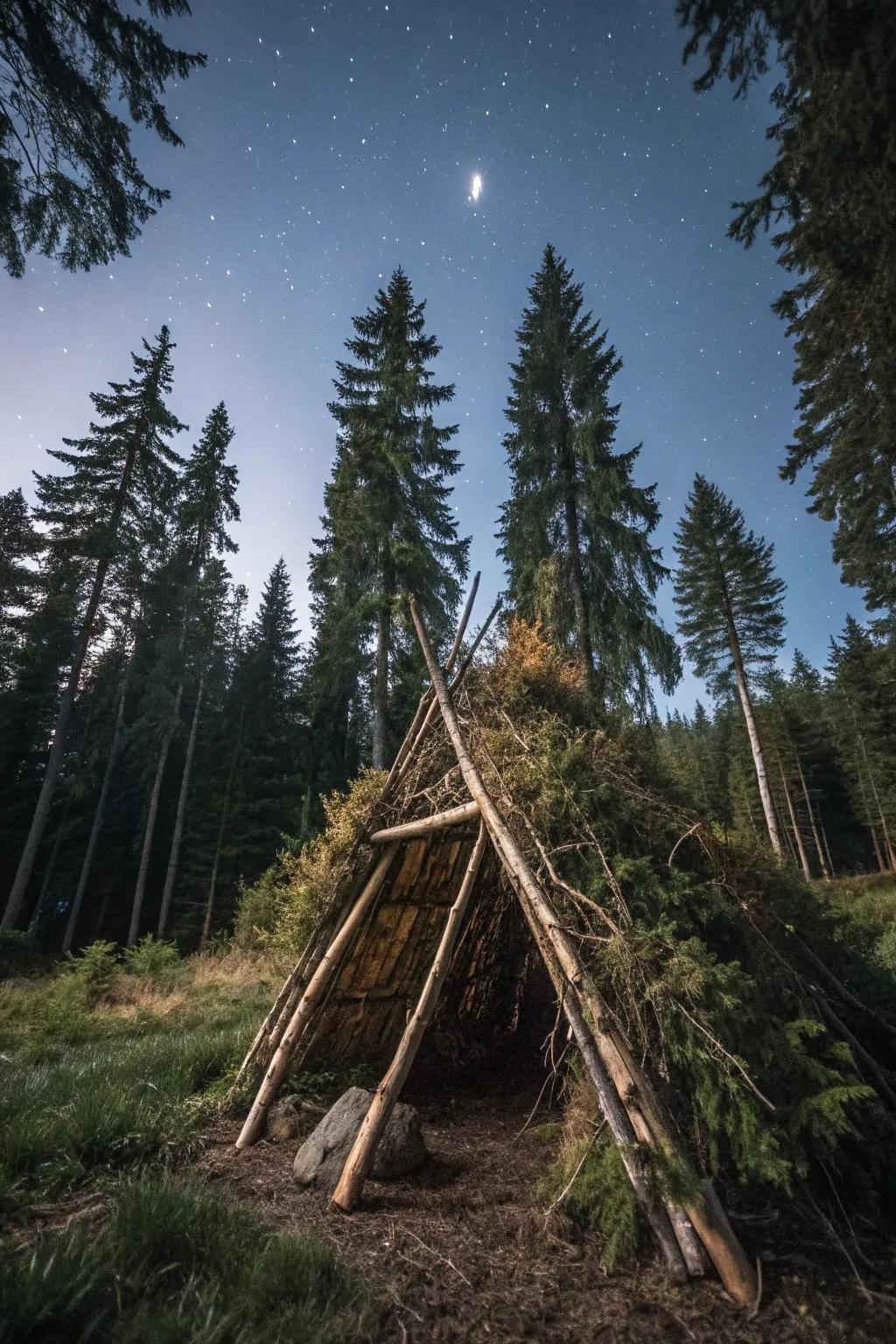 Rule the wilderness through an expertly fashioned gabled shelter, your stronghold against the elements.