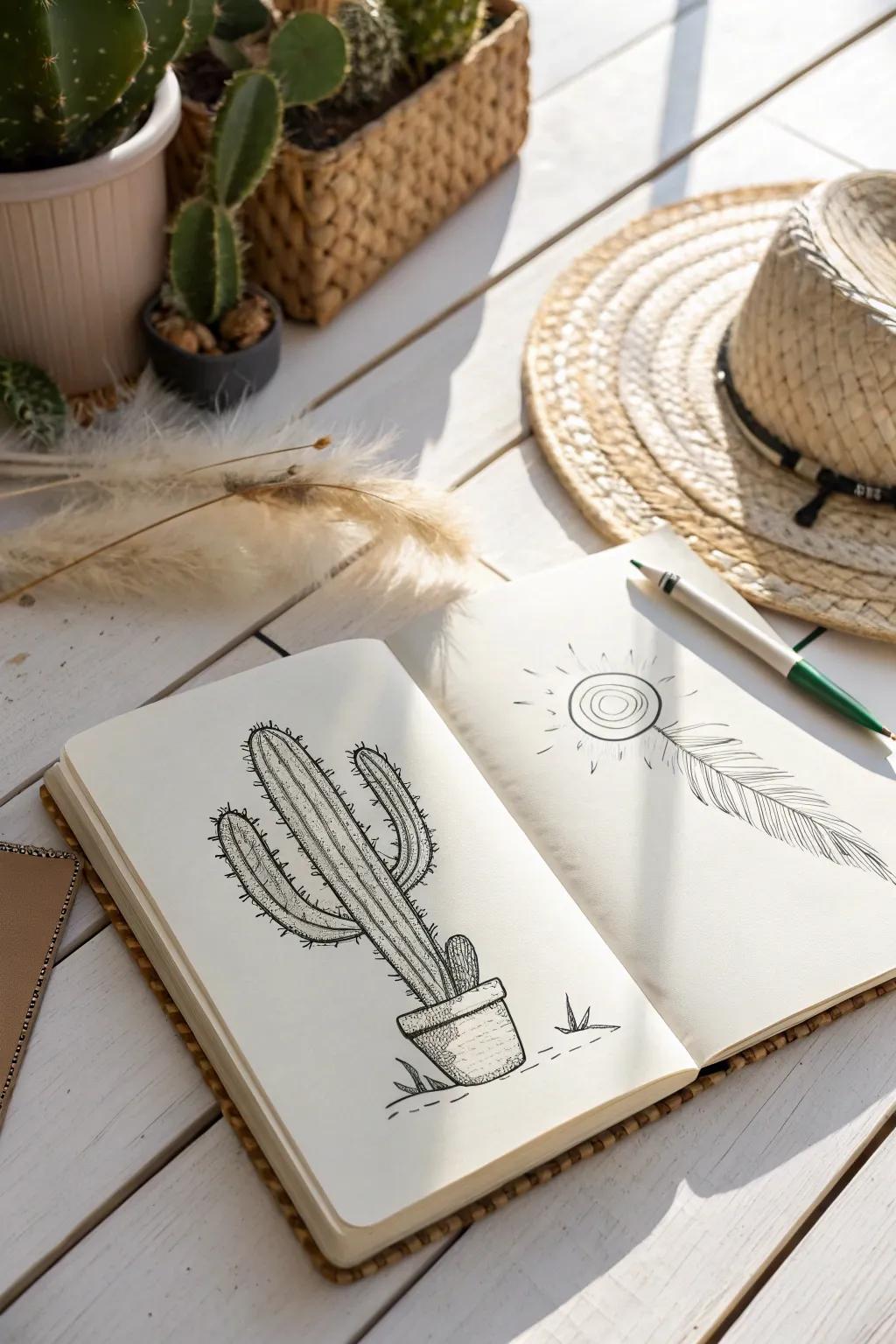 Unleash your imagination through a straightforward yet impressive cactus drawing tutorial.