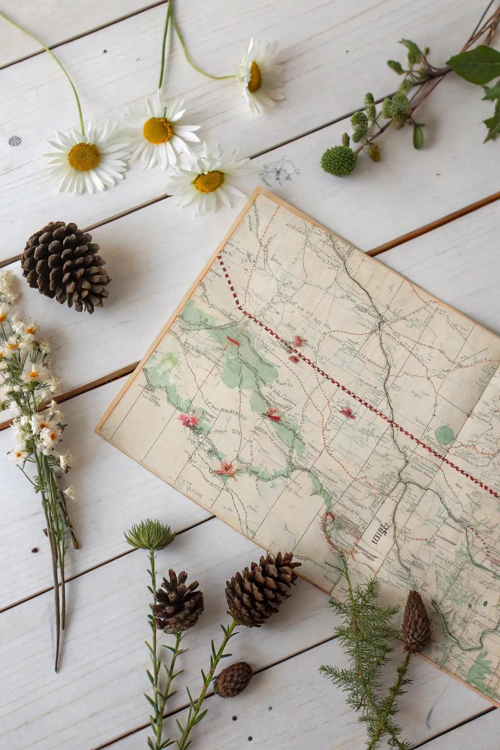 Outline your adventures with a touch of nature. Allow each map to narrate your unique tale.