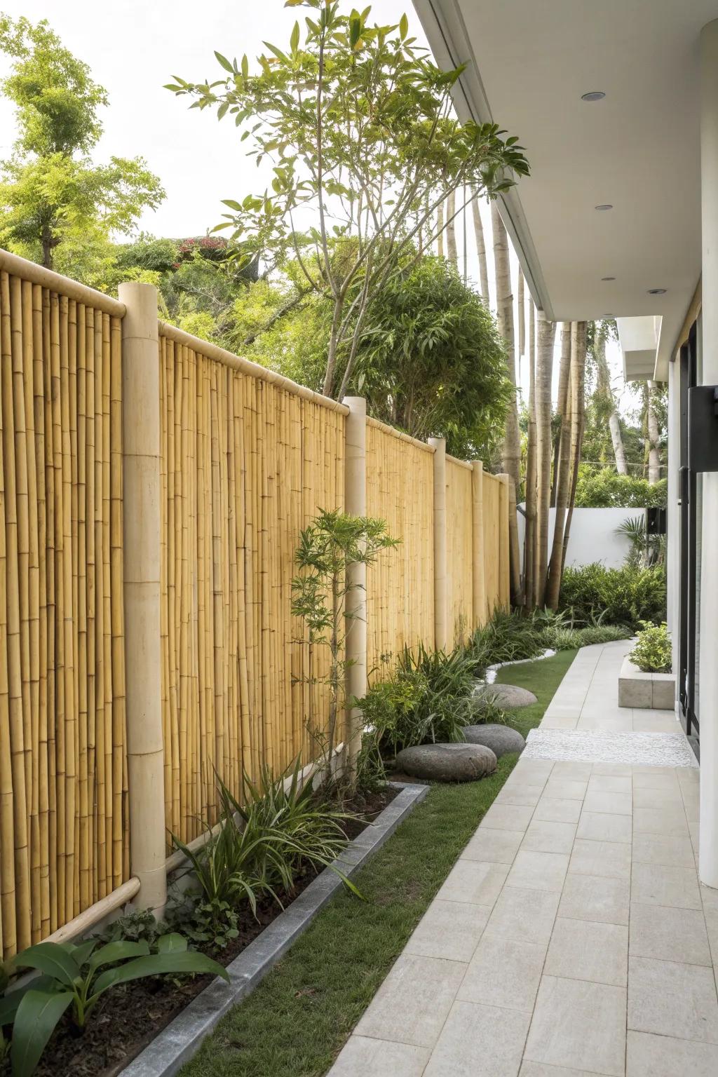 Embrace natural sophistication with affordable cane fencing for your garden.