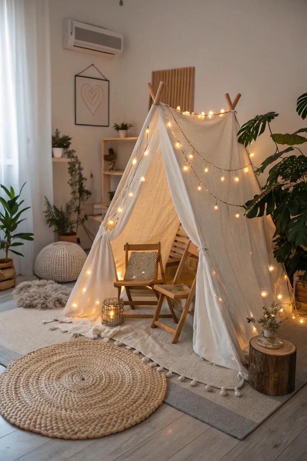 Forge enchanted memories with a handcrafted den that merges minimalist charm with boho warmth. 🌿✨