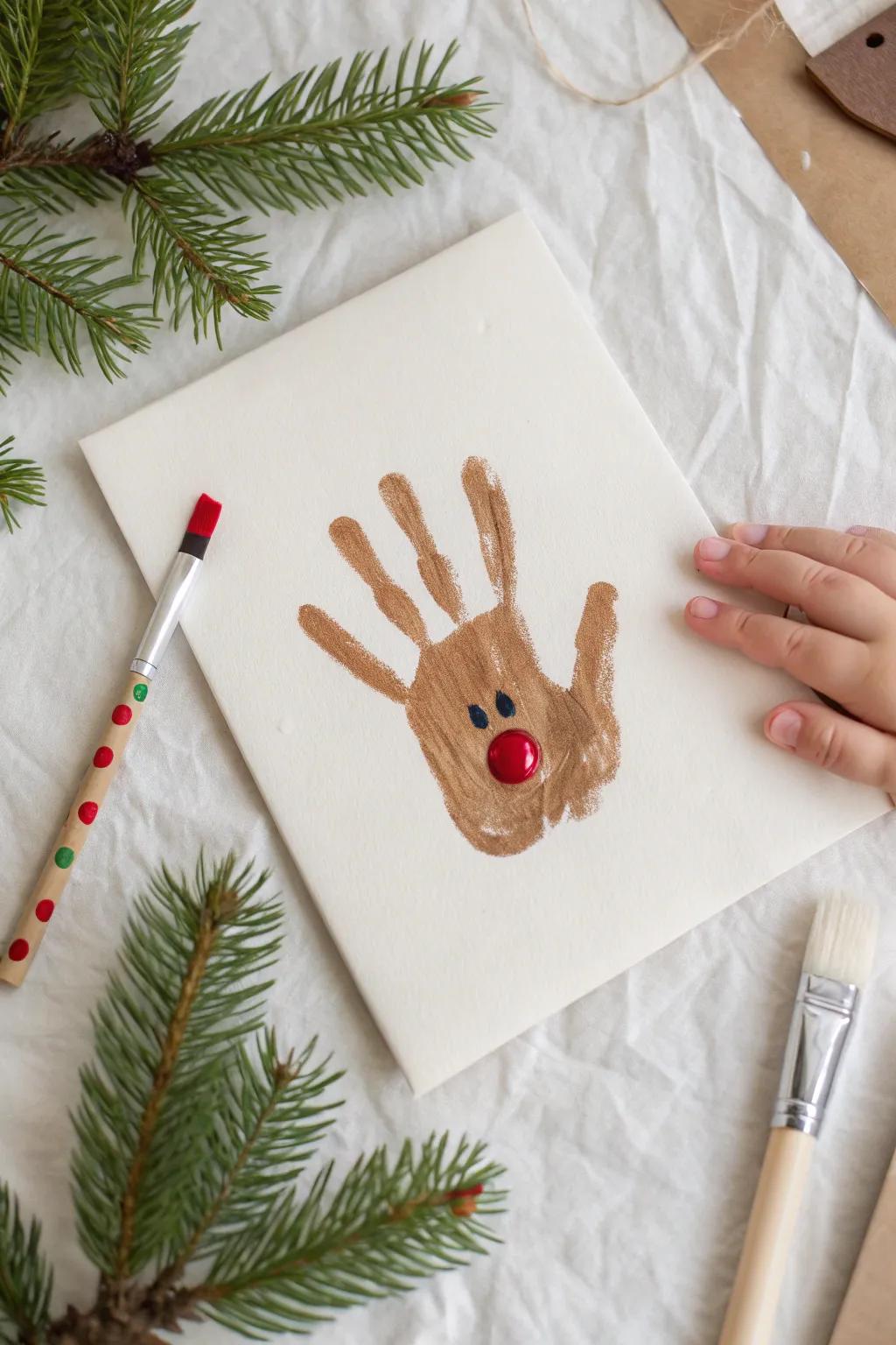 Capture the magic of the season with charming handcrafted reindeer art that's both playful and elegant.