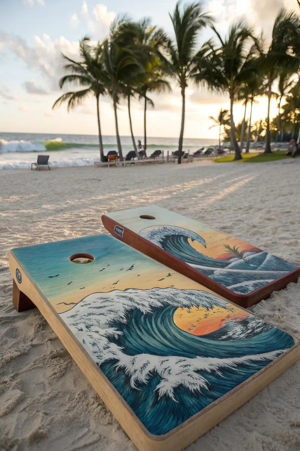 Invite the coast to your residence through this impressive cornhole board aesthetic.