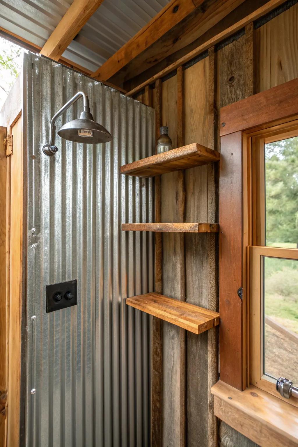 Boost your showering experience with the ideal combination of industrial chic and countryside warmth.