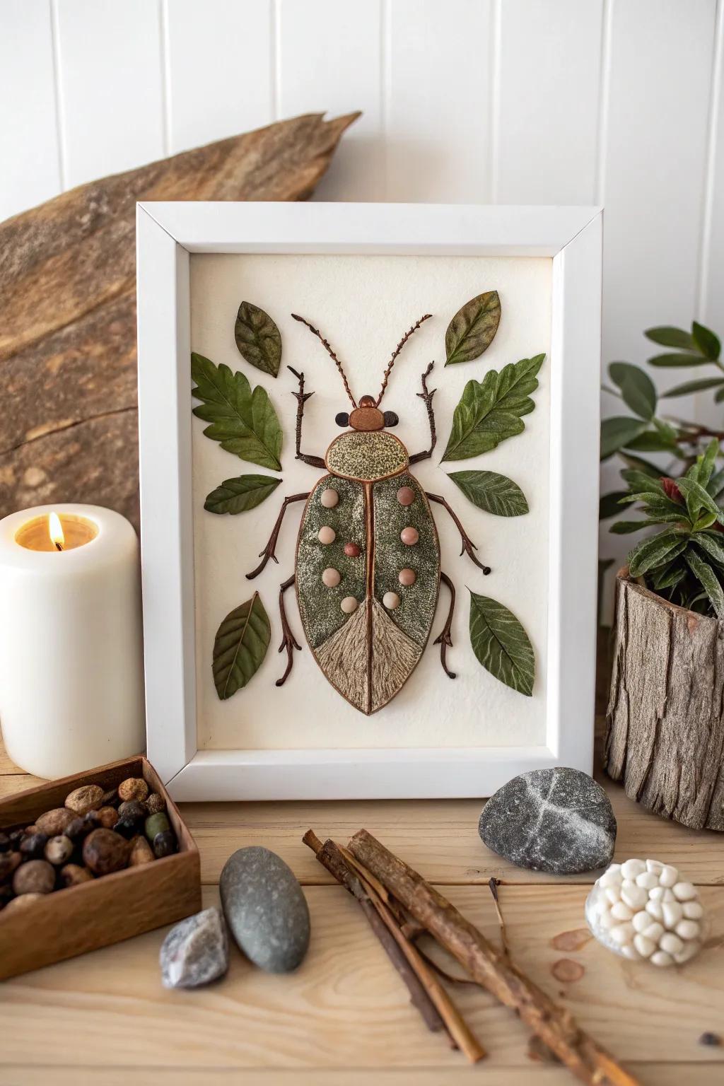 Honoring nature's marvels: A simple insect design celebrates the charm of minimalism and organic elements.