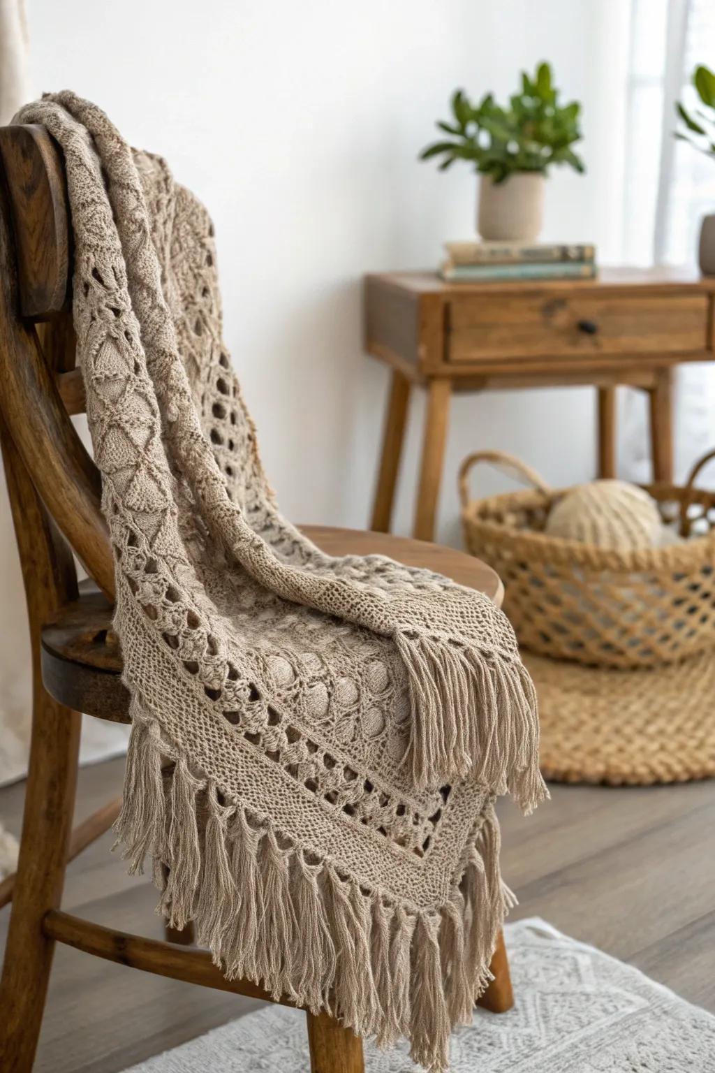Embrace comfort and elegant style with a bit of handcrafted wonder. 🌿✨ #CozyFringe #ScandinavianBoho