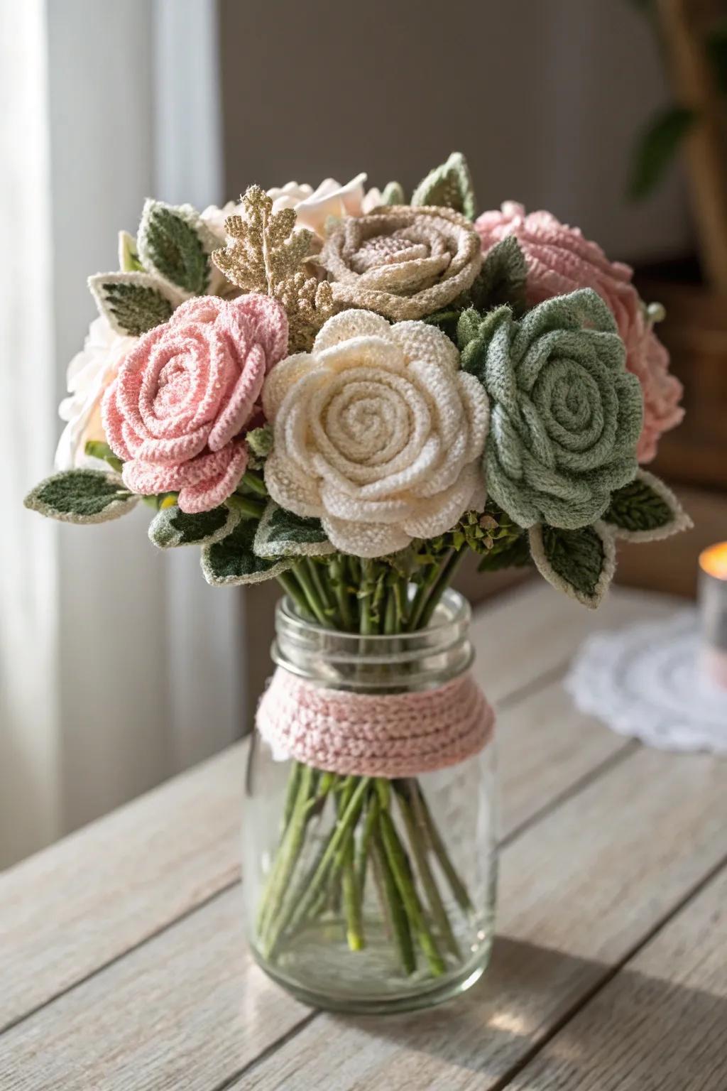 Timeless elegance woven into each stitch. Infuse your area with a hint of allure using a handcrafted weaving flower arrangement.