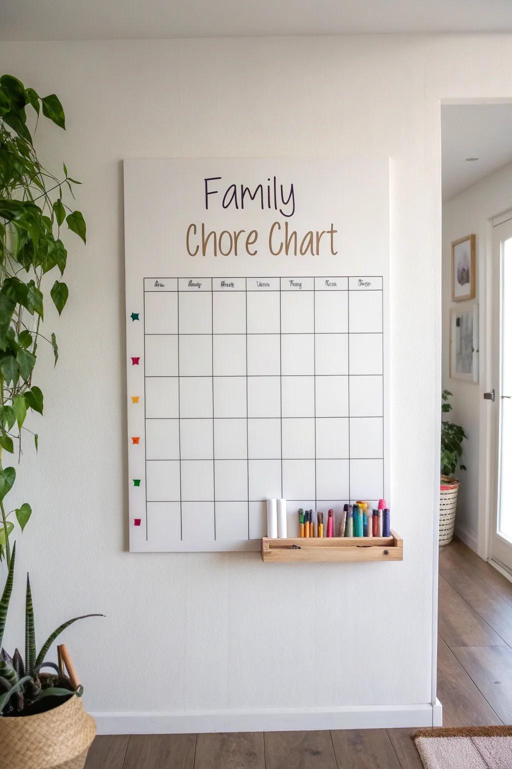 Transform chores into fun with a chic and simple family chore chart!