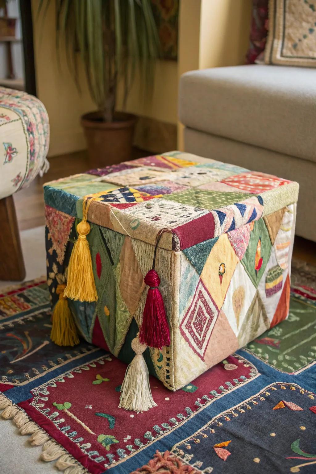 A fearless and vibrant bohemian box, ideal for those who love eclectic decor.