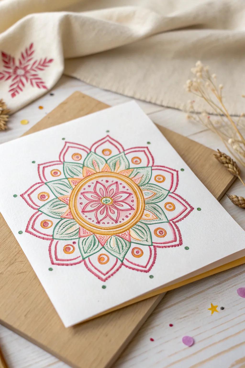 Imbue your greetings with vibrant tradition: Handcrafted ornamental card designs for a colorful Diwali touch.