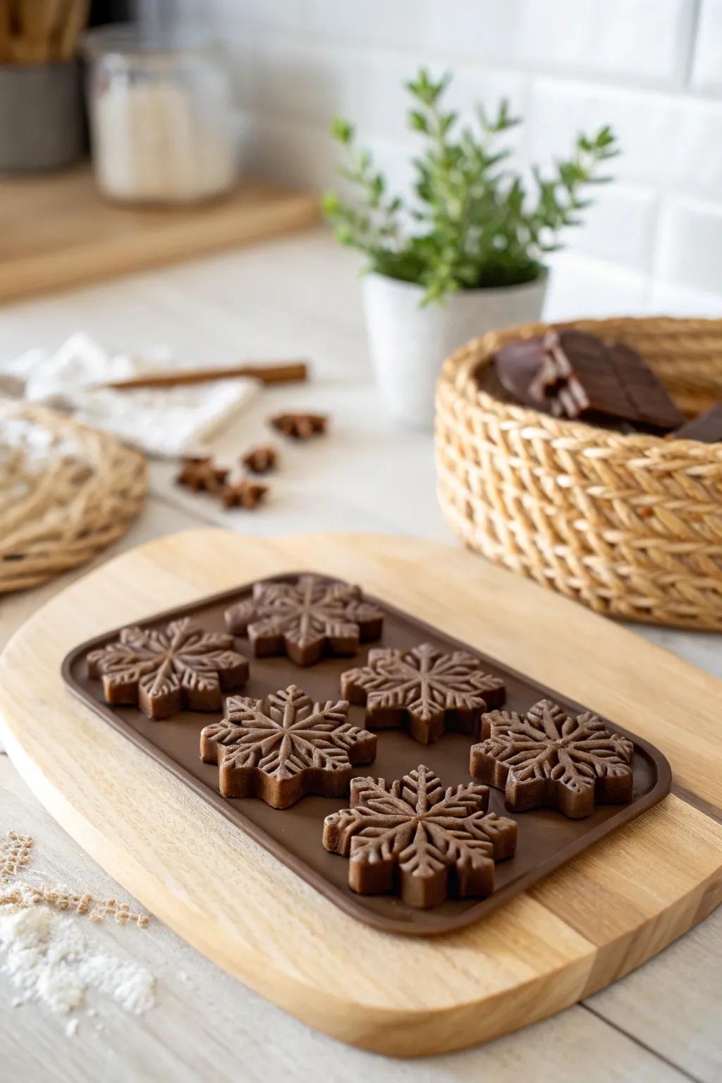 Infuse your chocolates with a hint of winter enchantment with these exquisite snowflake molds. ❄️✨ #CraftedWithLove