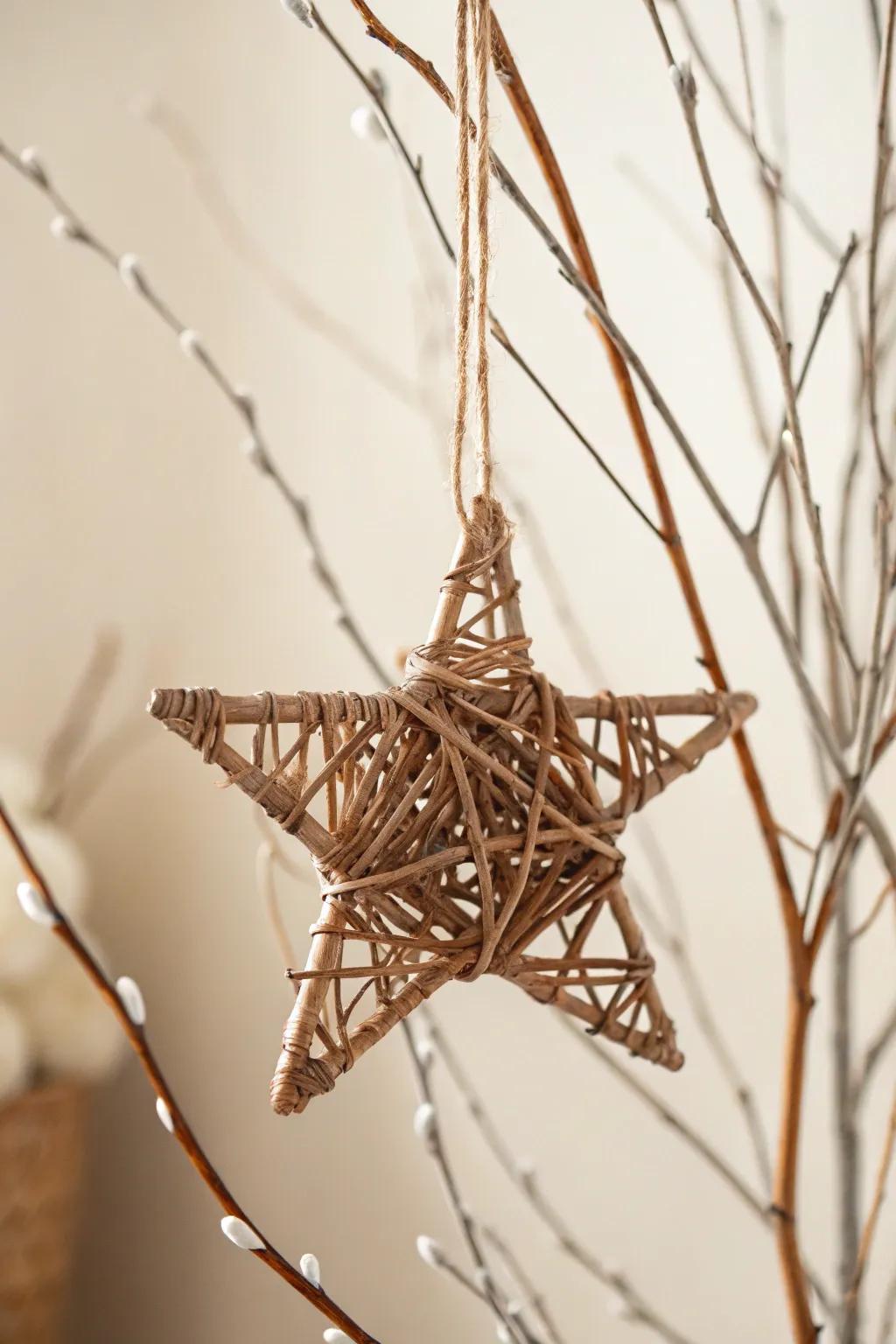 Invite nature's beauty into your home this Christmas with captivating twig star ornaments.