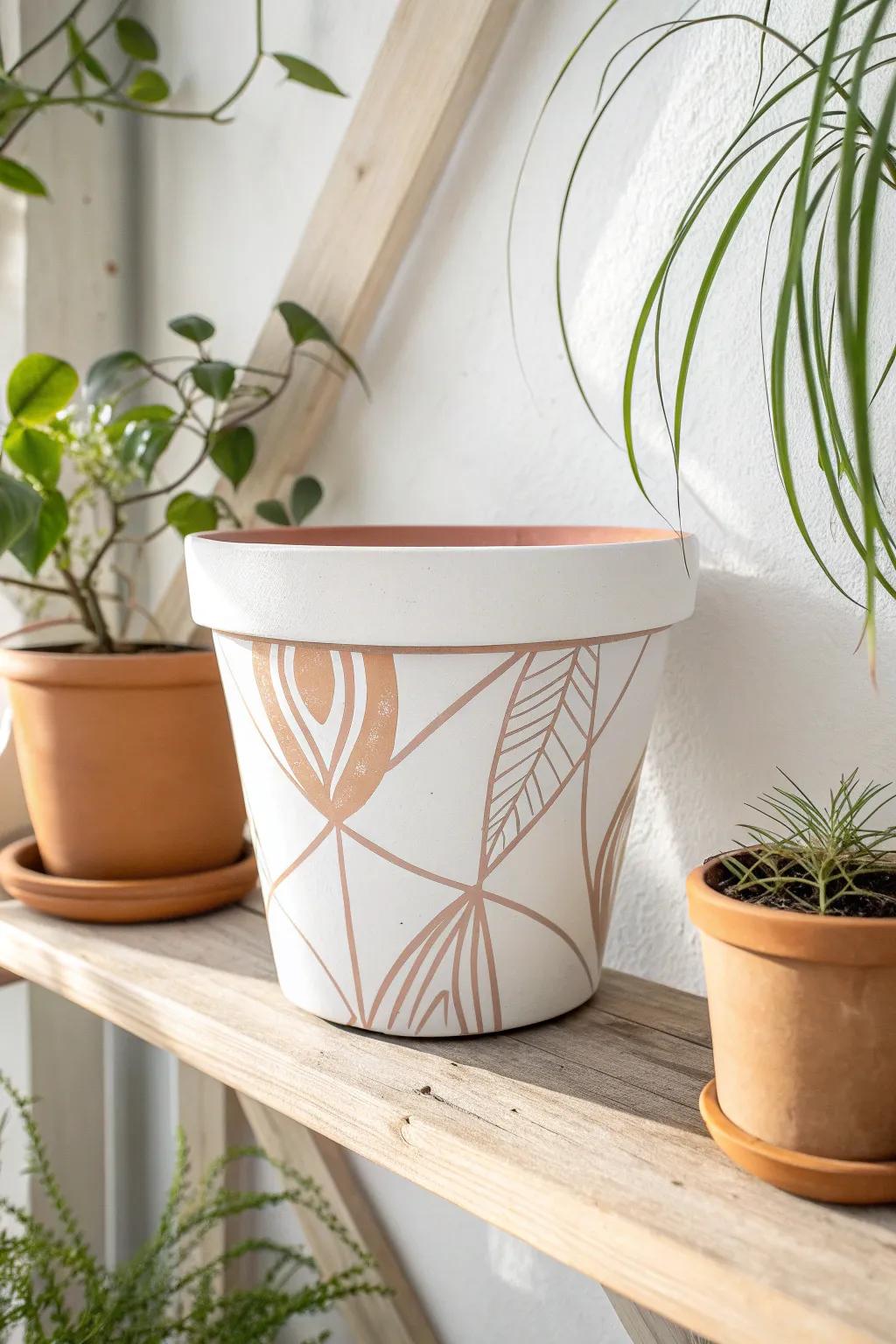 Elevate your space with these fashionable painted plant pots — where simplicity meets elegance.
