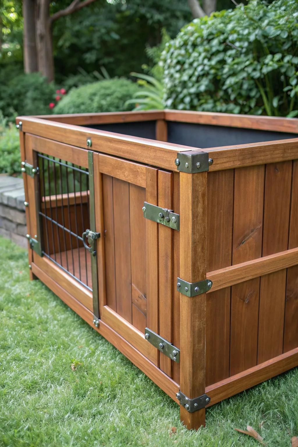 Enhance your garden with a movable dog area that is both stunning and practical. Ideal for those who appreciate fine craftsmanship.