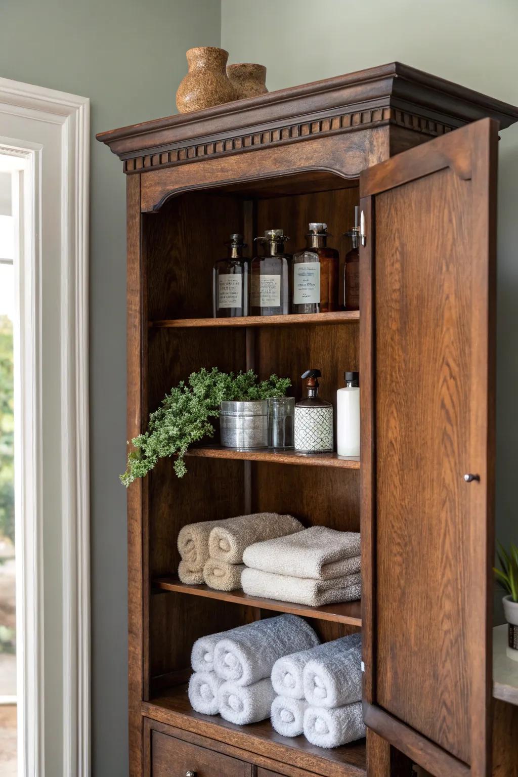 Revamp your space with the beauty of open shelving, displaying artistry and flair.