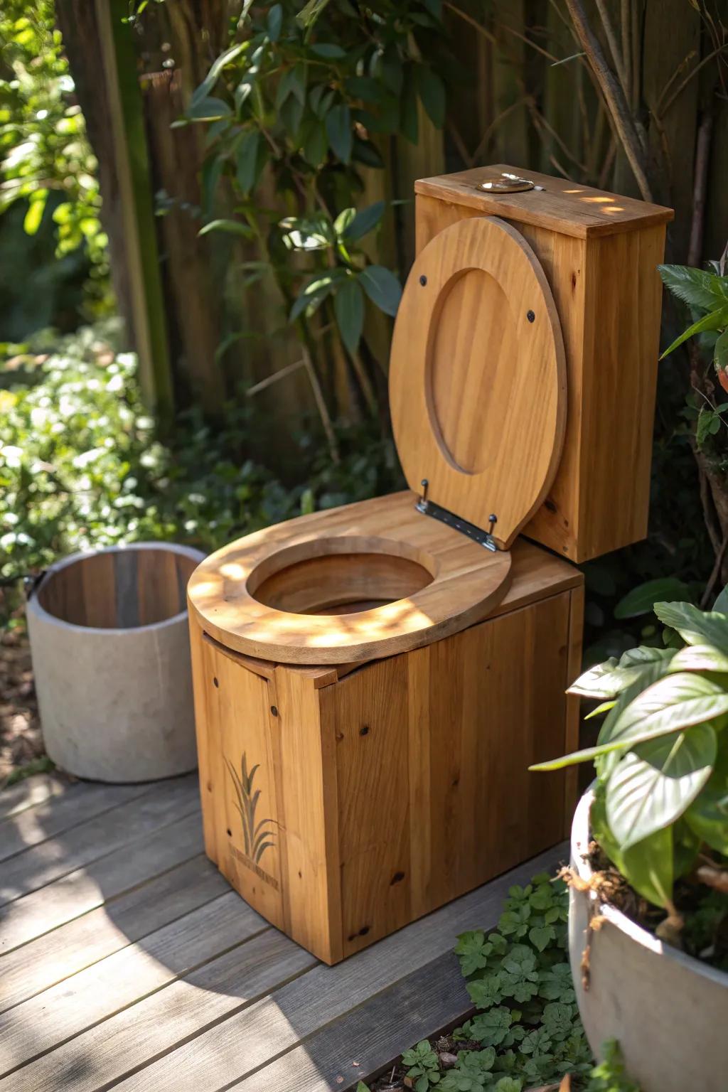 Savor the sophistication of nature with this hand-built decomposition restroom – where sustainability converges with style.