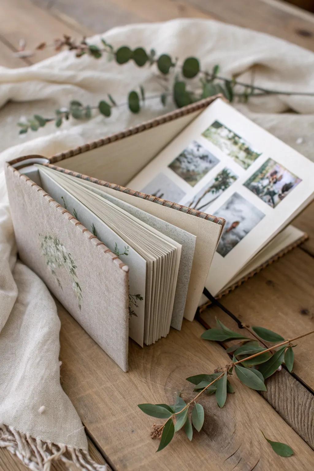 Unfold memories in unmatched style with a handcrafted concertina photo album—simplicity meets sophistication.