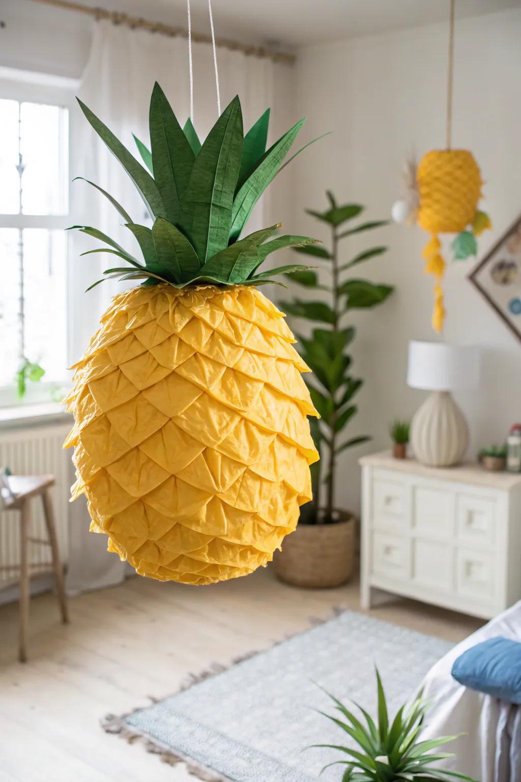 Introduce a hint of tropical allure to your summer gathering with this handcrafted pineapple piñata! 🍍✨