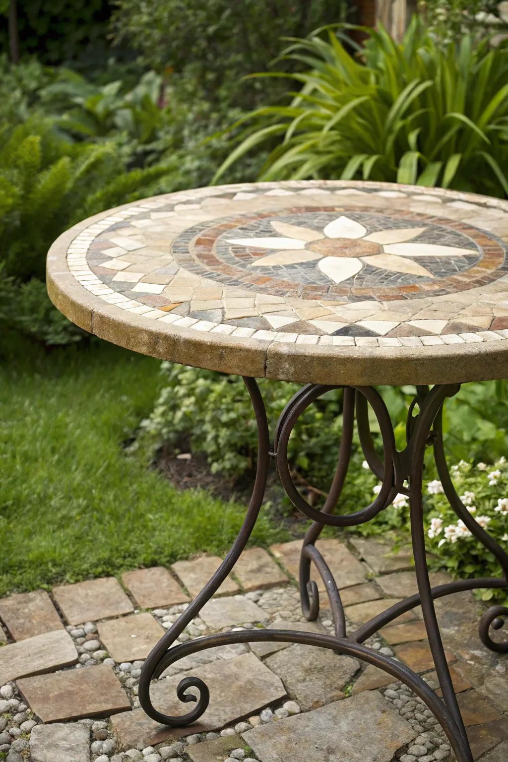 Transform your patio into a stone-adorned marvel, where sophistication intertwines with artistry.
