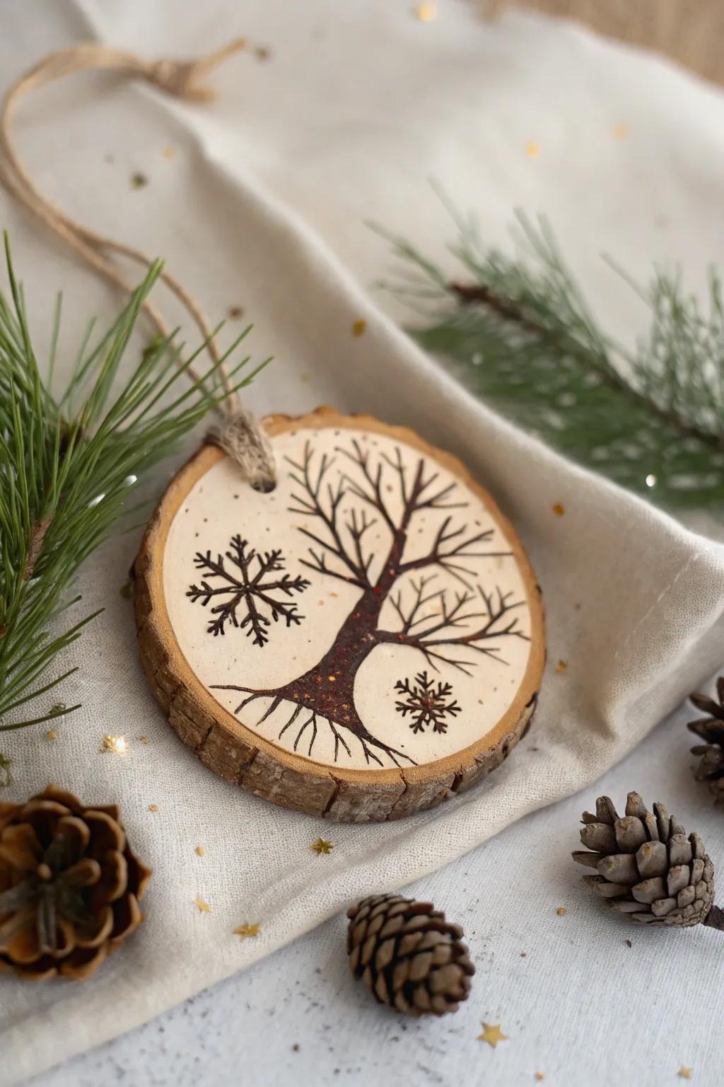Celebrate the beauty of nature with handmade wooden ornaments. 🎄❄️ #DIYDecor #ScandinavianStyle