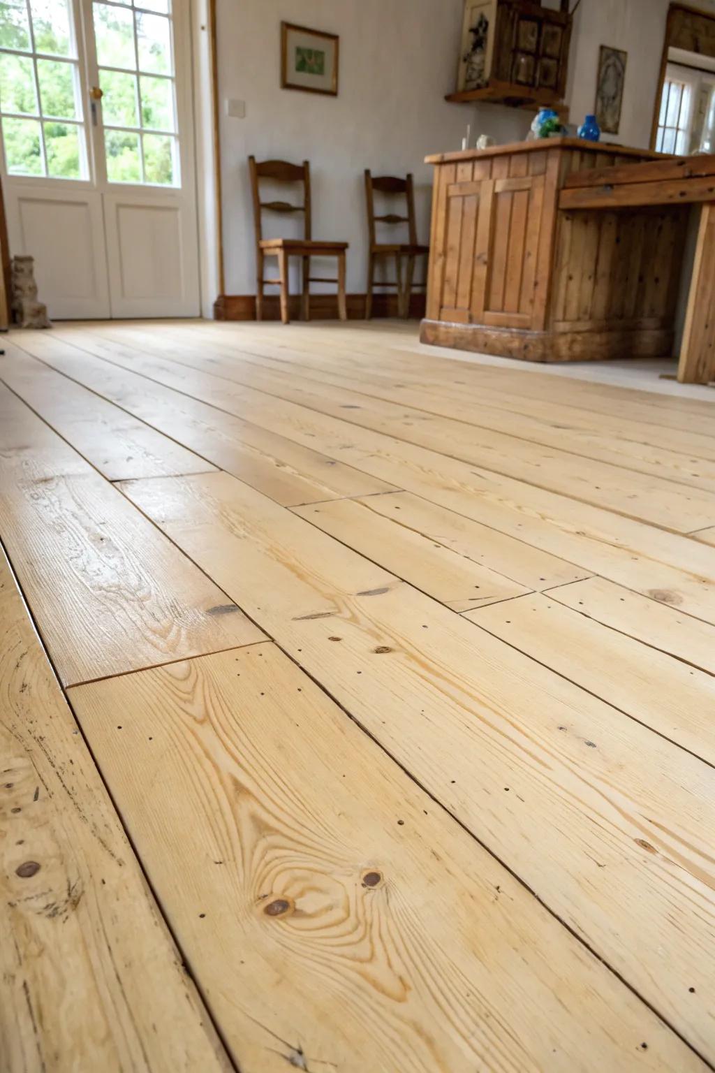 Elevate your area with the countryside charm of painted wood-based floors.